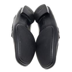 Prada Black Leather Slip On Loafers Size 42