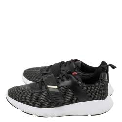 Prada Black Fabric Velcro Strap Lace-Up Sneakers Size 39.5