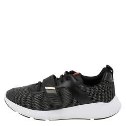 Prada Black Fabric Velcro Strap Lace-Up Sneakers Size 39.5