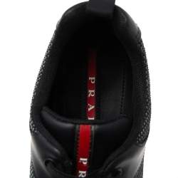 Prada Black Fabric Velcro Strap Lace-Up Sneakers Size 39.5