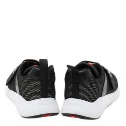 Prada Black Fabric Velcro Strap Lace-Up Sneakers Size 39.5