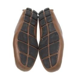 Prada Brown Leather Slip On Driving Loafers Size 43