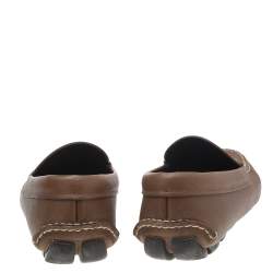 Prada Brown Leather Slip On Driving Loafers Size 43