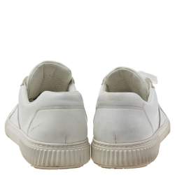 Prada White Leather Low-Top Sneakers Size 45.5