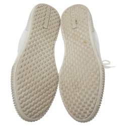 Prada White Leather Low-Top Sneakers Size 45.5