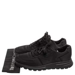 Prada Black Nylon Prax Low-Top Sneakers Size 46.5