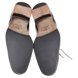 Prada Dark Brown Leather Lace Up Loafers Size 41.5