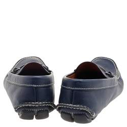 Prada Blue Saffiano Leather Slip On Loafers Size 41