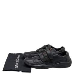 Pre Owned Prada Sport Black Leather Low Top Sneakers Size 42
