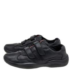 Pre Owned Prada Sport Black Leather Low Top Sneakers Size 42