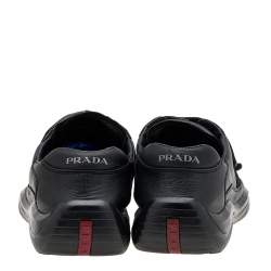 Pre Owned Prada Sport Black Leather Low Top Sneakers Size 42