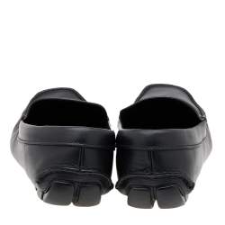 Prada Black Leather Slip On Loafers Size 42
