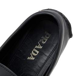 Prada Black Leather Slip On Loafers Size 42