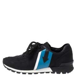 Prada Sport Black Canvas and Leather Low-Top Sneakers Size 41.5