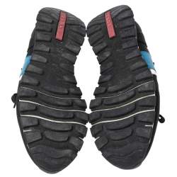 Prada Sport Black Canvas and Leather Low-Top Sneakers Size 41.5