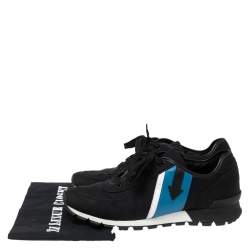Prada Sport Black Canvas and Leather Low-Top Sneakers Size 41.5