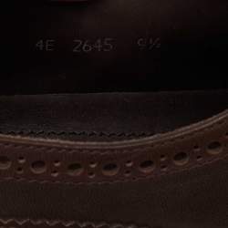 Prada Brown Brogue Leather Wingtip Lace Up Derby Size 43.5
