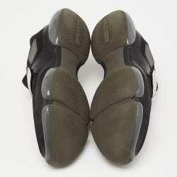 مملوكة مسبقًا Prada Black Knit Fabric And Leather Cloudbust Sneakers Size 42.5