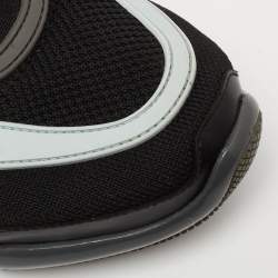 مملوكة مسبقًا Prada Black Knit Fabric And Leather Cloudbust Sneakers Size 42.5