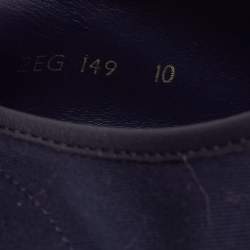 Prada Navy Blue/Black Canvas and Textured Rubber Cap-Toe Low-Top Sneakers Size 44 1/3