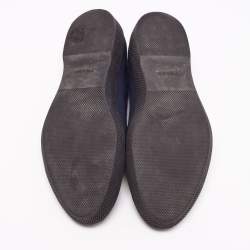 Prada Navy Blue/Black Canvas and Textured Rubber Cap-Toe Low-Top Sneakers Size 44 1/3