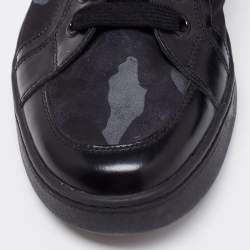 Prada Tricolor Leather And Fabric Camouflage High Top Sneakers Size 41