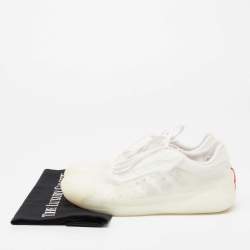 Prada White Net And Rubber Luna Rossa 21 Sneakers Size 41.5