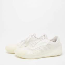 Prada White Net And Rubber Luna Rossa 21 Sneakers Size 41.5