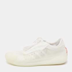 Prada White Net And Rubber Luna Rossa 21 Sneakers Size 41.5