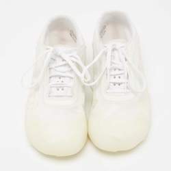 Prada White Net And Rubber Luna Rossa 21 Sneakers Size 41.5