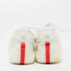 Prada White Net And Rubber Luna Rossa 21 Sneakers Size 41.5