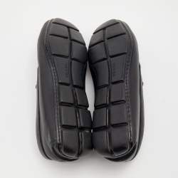 Pre Owned Prada Black Leather Slip On Loafers Size 43.5