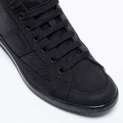 Prada Black Canvas High Top Sneakers Size 41 