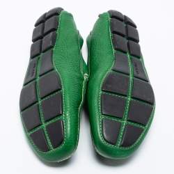 Prada Green Leather Slip On Loafers Size 40