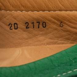 Prada Green Leather Slip On Loafers Size 40