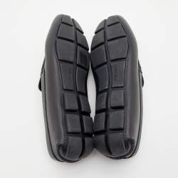 Prada Black Saffiano Leather Slip on Loafers Size 40.5