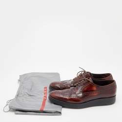 Prada Two Tone Brogue Leather Lace Up Derby Size 41 