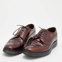 Prada Two Tone Brogue Leather Lace Up Derby Size 41 
