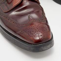 Prada Two Tone Brogue Leather Lace Up Derby Size 41 