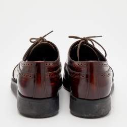 Prada Two Tone Brogue Leather Lace Up Derby Size 41 