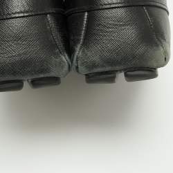 Pre Owned Prada Black Saffiano Leather Slip On Loafers Size 46