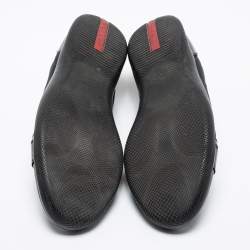 Prada Black Nylon and Leather Low Top Sneakers Size 42.5 