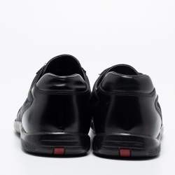Prada Black Nylon and Leather Low Top Sneakers Size 42.5 