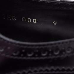 Prada Black Brogue Leather Lace Up Oxford Size 42
