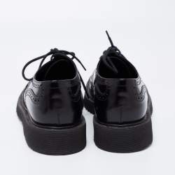Prada Black Brogue Leather Lace Up Oxford Size 42