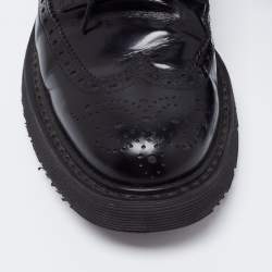 Prada Black Brogue Leather Lace Up Oxford Size 42