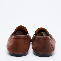 Pre Owned Prada Vintage Brown Leather Slip On Loafers Size 42