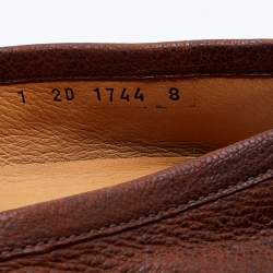 Pre Owned Prada Vintage Brown Leather Slip On Loafers Size 42