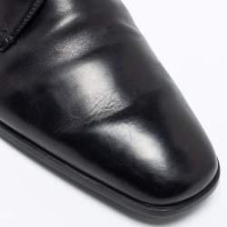 Pre Owned Prada Black Leather Lace Up Derby Size 42