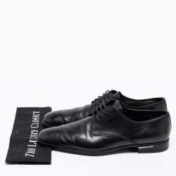 Pre Owned Prada Black Leather Lace Up Derby Size 42